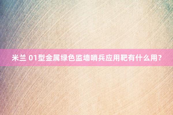 米兰 01型金属绿色监墙哨兵应用靶有什么用?